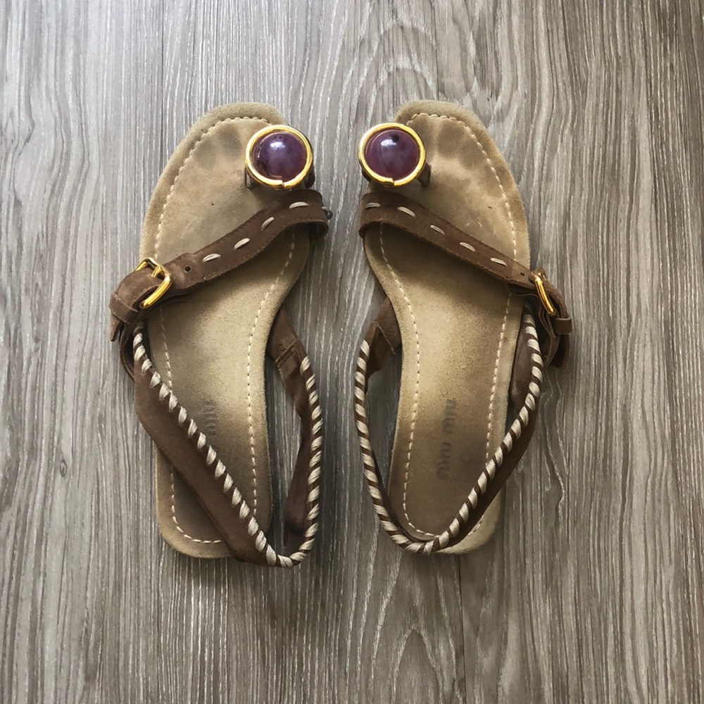 Miu Miu Jeweled Sandals